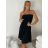 Šaty letní na ramínka dámské (S/M/L ONE SIZE) ITALSKÁ MÓDA IMPMNC265659/DUR S/M/L Černá