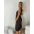 Šaty letní na ramínka dámské (S/M/L ONE SIZE) ITALSKÁ MÓDA IMPMNC268035/DUR S/M/L Černá