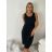 Šaty letní na ramínka dámské (S/M/L ONE SIZE) ITALSKÁ MÓDA IMPMNC268035/DUR S/M/L Černá