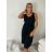 Šaty letní na ramínka dámské (S/M/L ONE SIZE) ITALSKÁ MÓDA IMPMNC268035/DUR S/M/L Černá