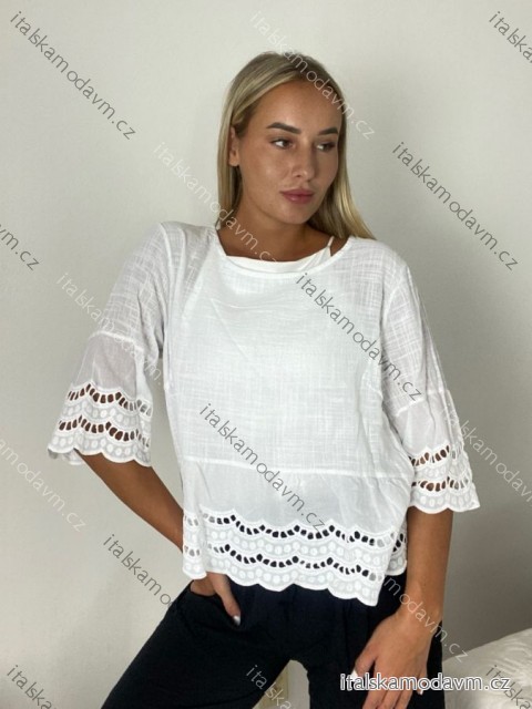 Tunika letní krátký rukáv dámská (S/M/L ONE SIZE) ITALSKÁ MÓDA IMPMNC261292/DUR