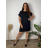 Šaty klasik letný krátky rukáv dámske nadrozmer AMANDA (44/46/48 ONE SIZE) TALIANSKA MÓDA IM426119/DUR 44/46/48 čierna
