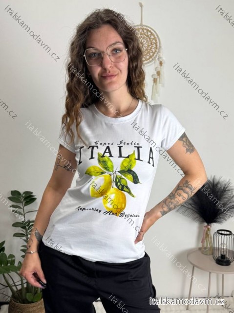 Tričko krátký rukáv dámské (S/M ONE SIZE) ITALSKÁ MÓDA IMM23BR2415-11/DUR