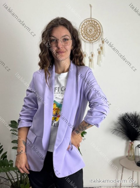 Sako dlhý rukáv dámsky nadrozmer (M/L/XL) TALIANSKA MÓDA IMWB23LOVE/DUR L/XL fialová