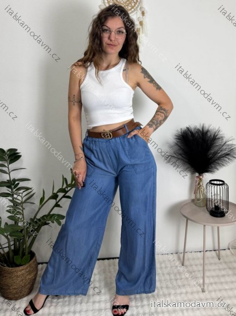 Kalhoty letní s páskem dámské (S/M/L ONE SIZE) ITALSKÁ MÓDA IM426001357/DUR