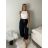 Kalhoty letní s páskem dámské (S/M/L ONE SIZE) ITALSKÁ MÓDA IMPMNC268173/DUR S/M/L Černá