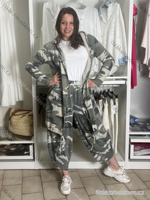 Cardigan s kapucí dámský maskač nadrozměr (44/46/48 ONE SIZE) ITALSKá MóDA IM5260006/DUR