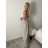 Nohavice dlhé elegantní dámske JITKA (S/M/L ONE SIZE) TALIANSKA MÓDA IM426070/DUR světle hnědá S/M/L