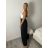 Nohavice elegantné s opaskom dámske (S/M/L ONE SIZE) TALIANSKA MÓDA IM4260015/DUR čierna S/M/L