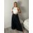 Nohavice elegantné s opaskom dámske (S/M/L ONE SIZE) TALIANSKA MÓDA IM4260015/DUR čierna S/M/L