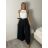 Nohavice elegantné s opaskom dámske (S/M/L ONE SIZE) TALIANSKA MÓDA IM4260015/DUR čierna S/M/L