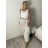 Kalhoty puntíkaté oversize s páskem dámské (S/M/L ONE SIZE) ITALSKÁ MÓDA IMWTM260006/DUR S/M/L hnědá