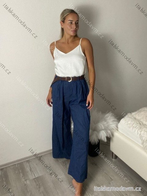 Kalhoty proužek s páskem dámské (S/M/L ONE SIZE) ITALSKÁ MÓDA IMWTM260007/DUR