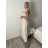 Šaty dlouhé košilové bez rukávu  dámské (S/M/L ONE SIZE) ITALSKÁ MÓDA IMM2612357/DUR S/M/L hnědá