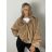 Bunda lehká šusťáková oversize dlouhý rukáv dámská PARI (S/M/L/XL ONE SIZE) ITALSKÁ MÓDA IMWTM260009/DUR S/M/L/XL hnědá