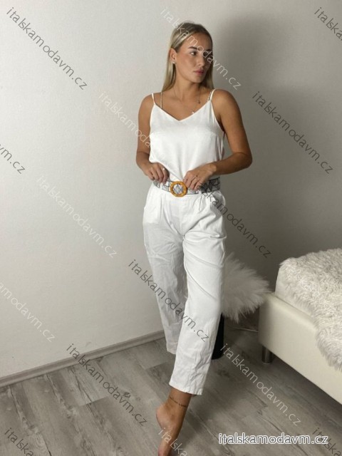 Kalhoty dlouhé s páskem dámské AVNI (S/M/L ONE SIZE) ITALSKÁ MÓDA IMHMM260001/DUR