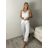 Kalhoty dlouhé s páskem dámské AVNI (S/M/L ONE SIZE) ITALSKÁ MÓDA IMHMM260001/DUR S/M/L bílá