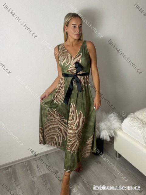 Šaty dlouhé letní icecool bez rukávu dámské (S/M/L ONE SIZE) ITALSKÁ MÓDA IMM23M2132-23/DUR