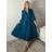 Šaty dlouhé košilové 3/4 dlouhý rukáv dámské (S/M/L ONE SIZE) ITALSKÁ MÓDA IM5260001/DUR S/M/L světle modrá