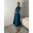 Šaty dlouhé košilové 3/4 dlouhý rukáv dámské (S/M/L ONE SIZE) ITALSKÁ MÓDA IM5260001/DUR S/M/L světle modrá