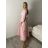 Šaty dlouhé košilové 3/4 dlouhý rukáv dámské (S/M/L ONE SIZE) ITALSKÁ MÓDA IM5260001/DUR S/M/L světle modrá