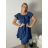 Letní šaty carmen dámské (S/M/L ONE SIZE) ITALSKÁ MÓDA IMHMM260002/DUR S/M/L středně modrá