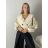 Kabátek krátký oversize dlhý rukáv dámska KRISTANA (S/M/L ONE SIZE) TALIANSKA MÓDA IMWTM2600010/DUR S/M/L béžová