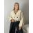 Kabátek krátký oversize dlhý rukáv dámska KRISTANA (S/M/L ONE SIZE) TALIANSKA MÓDA IMWTM2600010/DUR S/M/L béžová