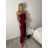 Overal dlouhý letní  dámský (S/M/L ONE SIZE) ITALSKÁ MÓDA IMWY260001/DUR S/M/L vínová