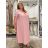 Šaty s přívěskem dlhé krátky rukáv dámske nadrozmer (3XL/4XL/5XL ONE SIZE) TALIANSKA MóDA IM424WIKI