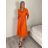 Šaty dlhé košilové 3/4 dlouhý rukáv dámske KONSTANCE  (S/M/L ONE SIZE) TALIANSKA MÓDA IMPDY264885/DUR tmavě růžová S/M/L