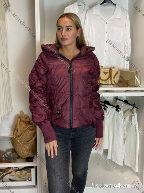Bunda na zip dlouhý rukáv dámská  (S/M/L,XL,XXL) ITALSKÁ MÓDA PMWSW26B6102-1