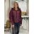 Bunda  na zips dlhý rukáv dámska  (S/M/L,XL,XXL) TALIANSKA MÓDA PMWSW26B6102-1 S vínová