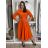 Šaty dlhé košilové 3/4 dlouhý rukáv dámske KONSTANCE  (S/M/L ONE SIZE) TALIANSKA MÓDA IMPDY264885/DUR tmavě růžová S/M/L