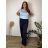 Nohavice dlhé letní dámske nadrozměr SARAH (44/46/48/50 ONE SIZE) TALIANSKA MÓDA IMD26094586