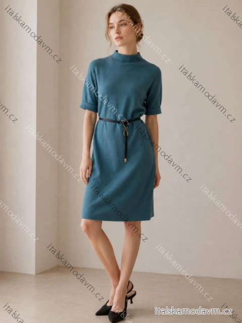 Šaty svetrové so stojačikom dlhý rukáv dámske nadrozmer (XL/2XL/3XL ONE SIZE) TALIANSKA MÓDA IMC260242