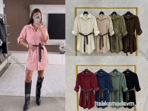 Košile prodloužená dlouhý rukáv dámská (XL/XXL ONE SIZE) ITALSKÁ MÓDA IMC260257
