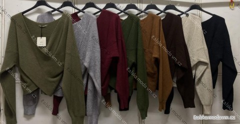 Svetr křížený dlouhý rukáv dámský (L/XL ONE SIZE) ITALSKÁ MÓDA IMC260265
