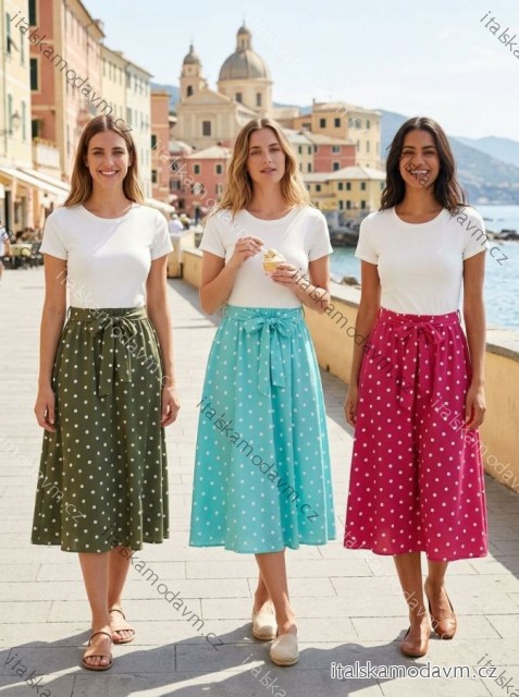 Šaty dlhé letné bodky krátky rukáv dámske (S/M/L ONE SIZE) TALIANSKA MÓDA IMC26155/DUR S/M/L tyrkysová