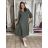 Šaty dlouhý rukáv dámské (S/M/L ONE SIZE) ITALSKÁ MÓDA IMPLO2626A175/DUR S/M/L zelená khaki