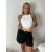 Kraťasy s páskem dámské (S/M/L ONE SIZE) ITALSKÁ MÓDA IMPMNC260005/DUR S/M/L Černá