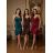 Šaty elegantní společenské krátké saténové na ramínka dámské GINNY  (XS/S/M ONE SIZE) ITALSKá MÓDA IM326011/DUR XS/S/M vínová