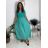 Šaty dlhé voľnočasové krátky rukáv dámske MARIA (XS/S/M ONE SIZE) TALIANSKA MÓDA IMD2525369/DUR béžová XS/S/M