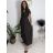 Šaty dlhé voľnočasové krátky rukáv dámske MARIA (XS/S/M ONE SIZE) TALIANSKA MÓDA IMD2525369/DUR béžová XS/S/M