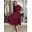 Šaty dlouhé košilové 3/4 dlouhý rukáv dámské KLEO (S/M/L ONE SIZE) ITALSKÁ MÓDA IMSM2600018