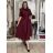 Šaty dlouhé košilové 3/4 dlouhý rukáv dámské KLEO (S/M/L ONE SIZE) ITALSKÁ MÓDA IMSM2600018