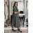 Šaty dlouhé košilové 3/4 dlouhý rukáv dámské KLEO (S/M/L ONE SIZE) ITALSKÁ MÓDA IMSM2600018