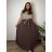 Sukně skládaná dlouhá s páskem dámská nadrozměr MARISA (52/54/56/58 ONE SIZE) ITALSKÁ MÓDA IM4260315/DUR 54/56/58 zelená khaki