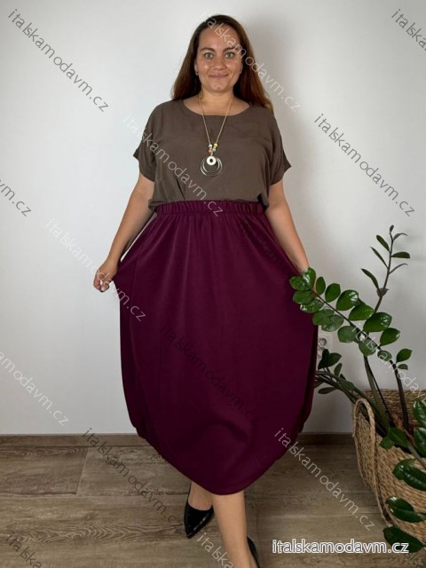 Sukně máselko dlouhá dámská GRECA (48/50/52 ONE SIZE) ITALSKÁ MÓDA IM4260316/DUR