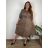 Šaty dlhé košilové  dlouhý rukáv dámske ELEANOR  (S/M/L ONE SIZE) TALIANSKA MÓDA IMSM26000033/DUR KHAKI 2XL/3XL